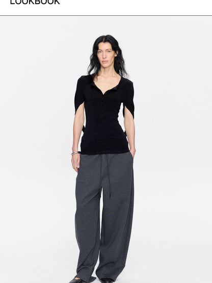 LYUOCHENG Henley Raglan Fitted Casual Women&