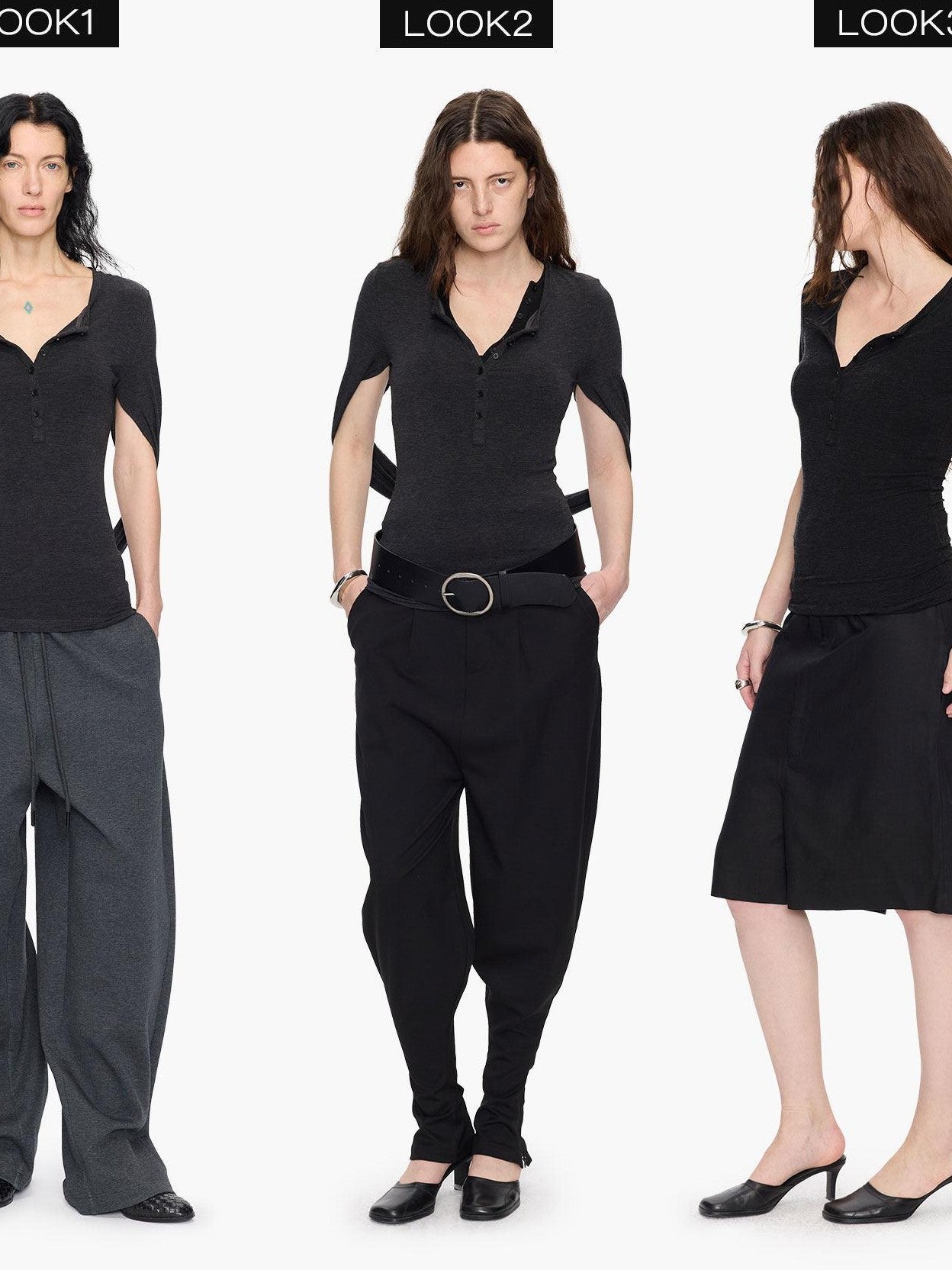 LYUOCHENG Henley Raglan Fitted Casual Women&