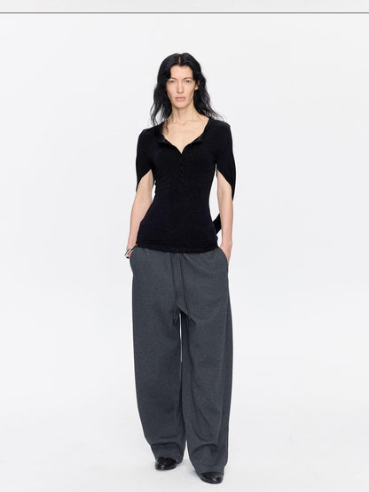 LYUOCHENG Henley Raglan Fitted Casual Women&