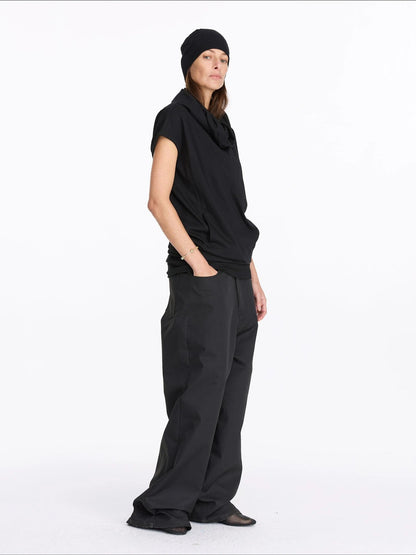 LYUOCHENG High Neck Longline Relaxed Coat