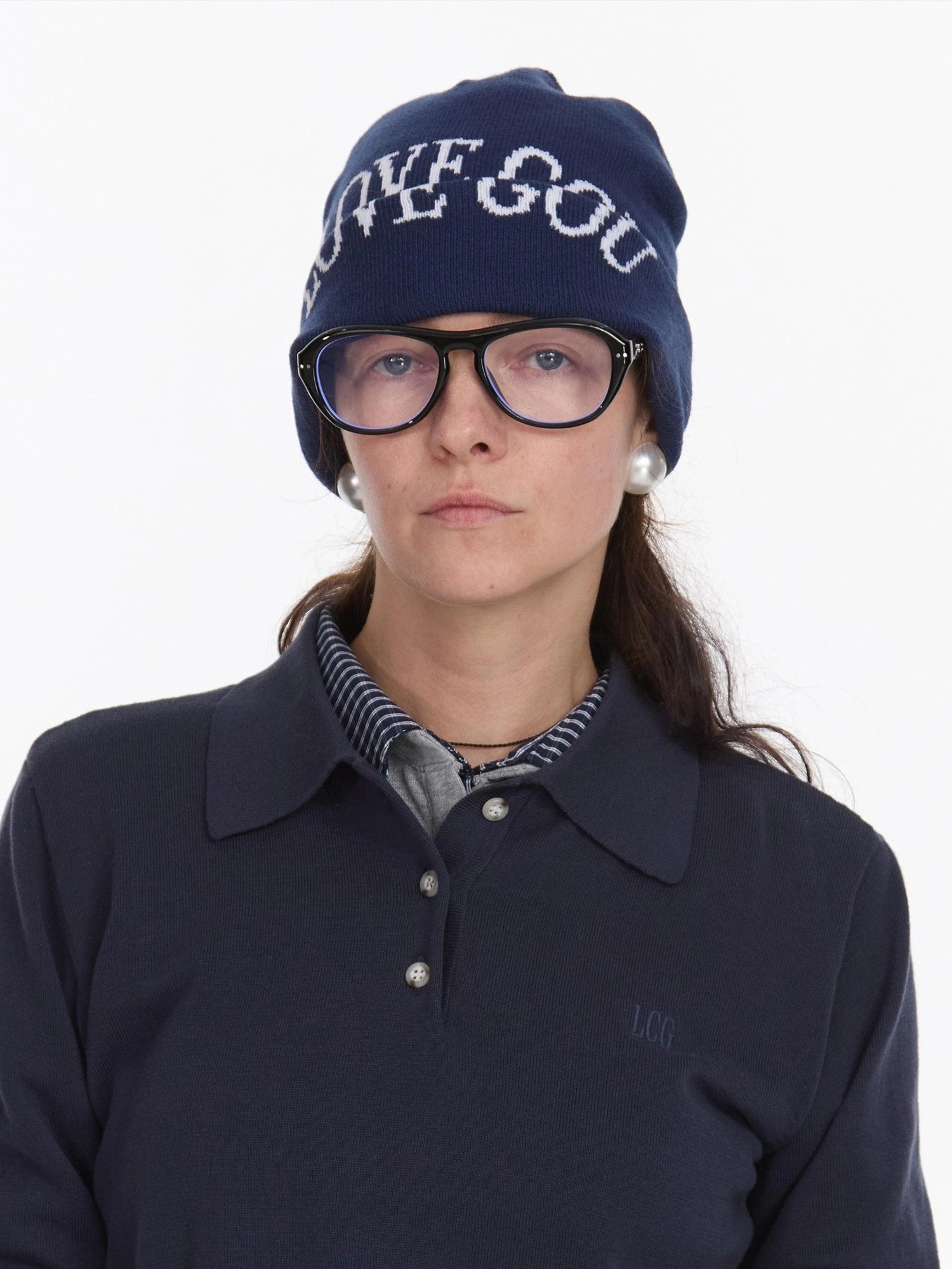 LYUOCHENG I Love Gou Pixel Lettering Beanie