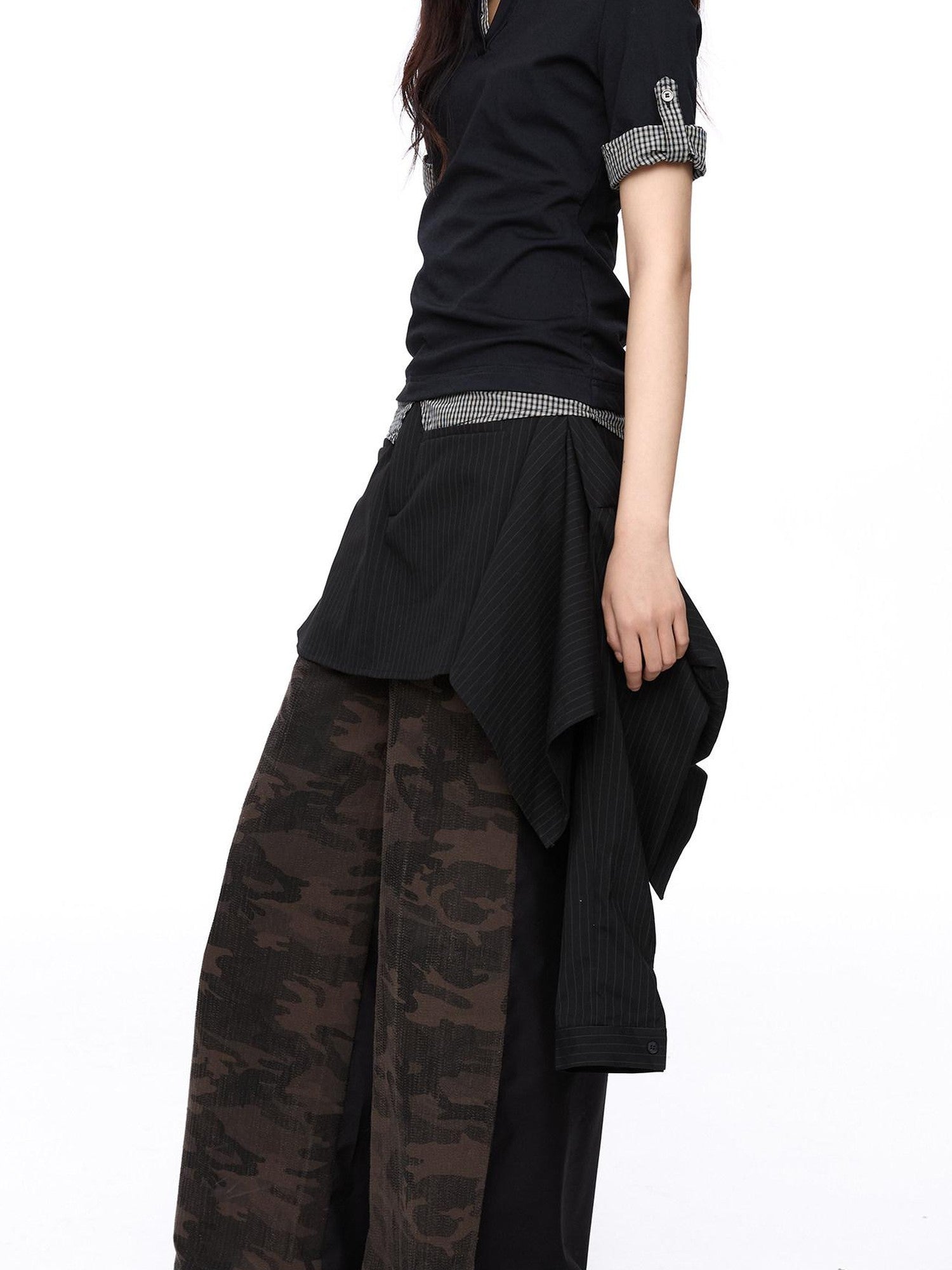 LYUOCHENG Inverted Stripe 3 Way Shirt A Line Women&