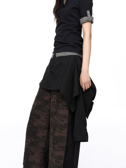 LYUOCHENG Inverted Stripe 3 Way Shirt A Line Women&