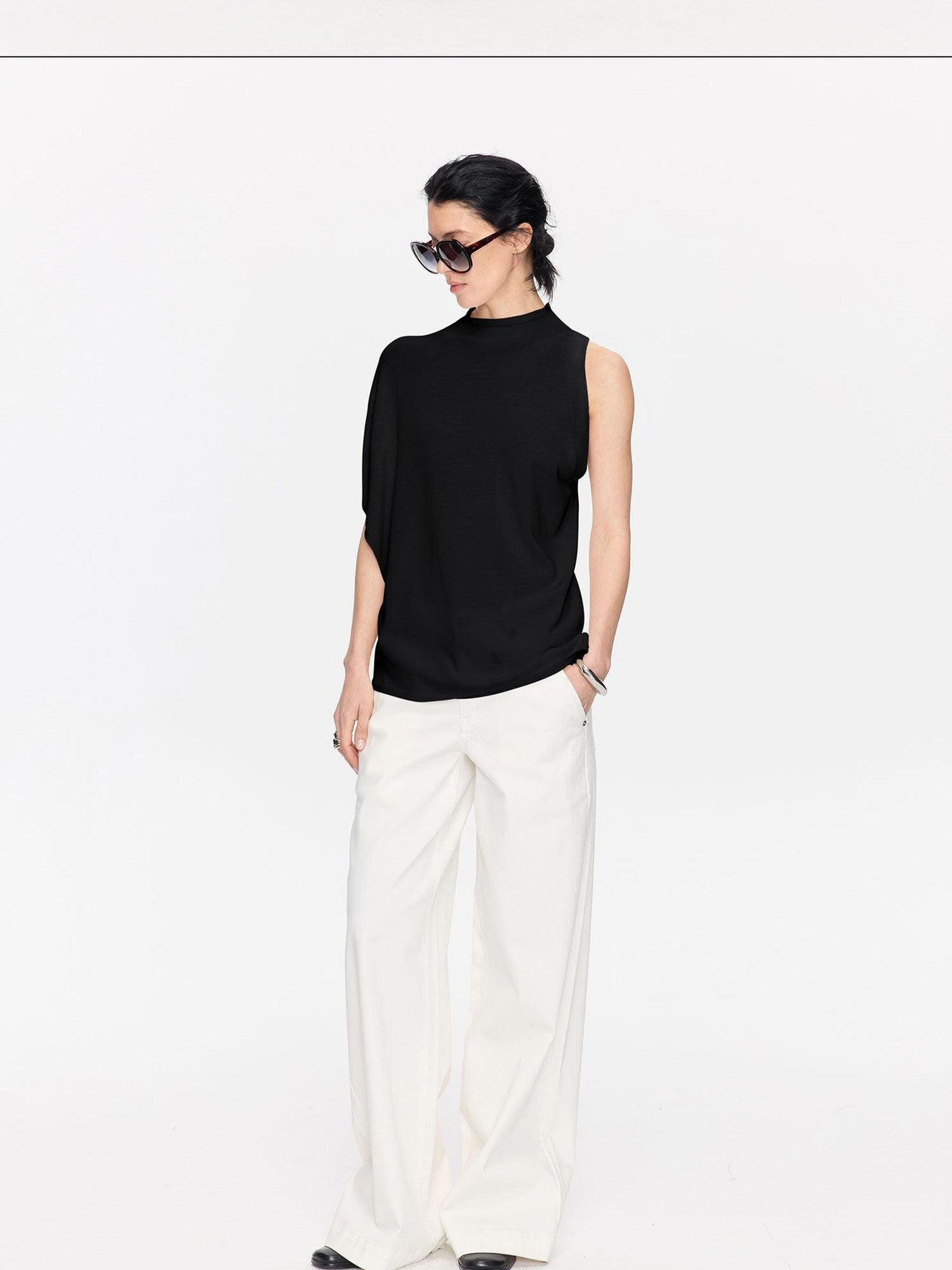 LYUOCHENG Irregular Anti Pilling Knit Batwing Women&