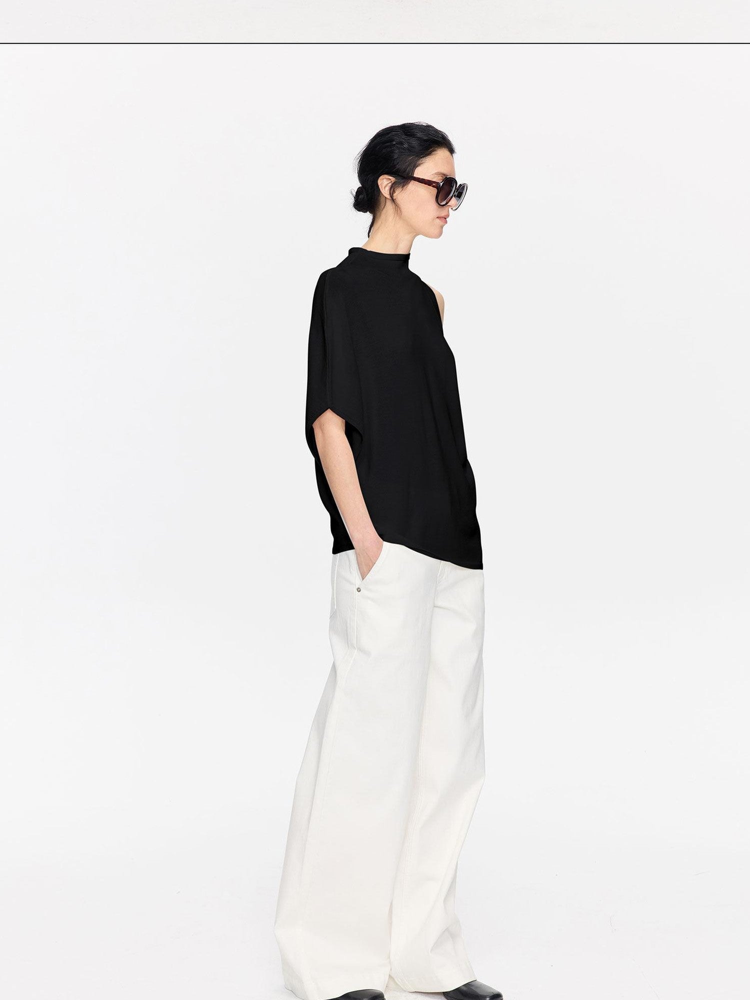 LYUOCHENG Irregular Anti Pilling Knit Batwing Women&