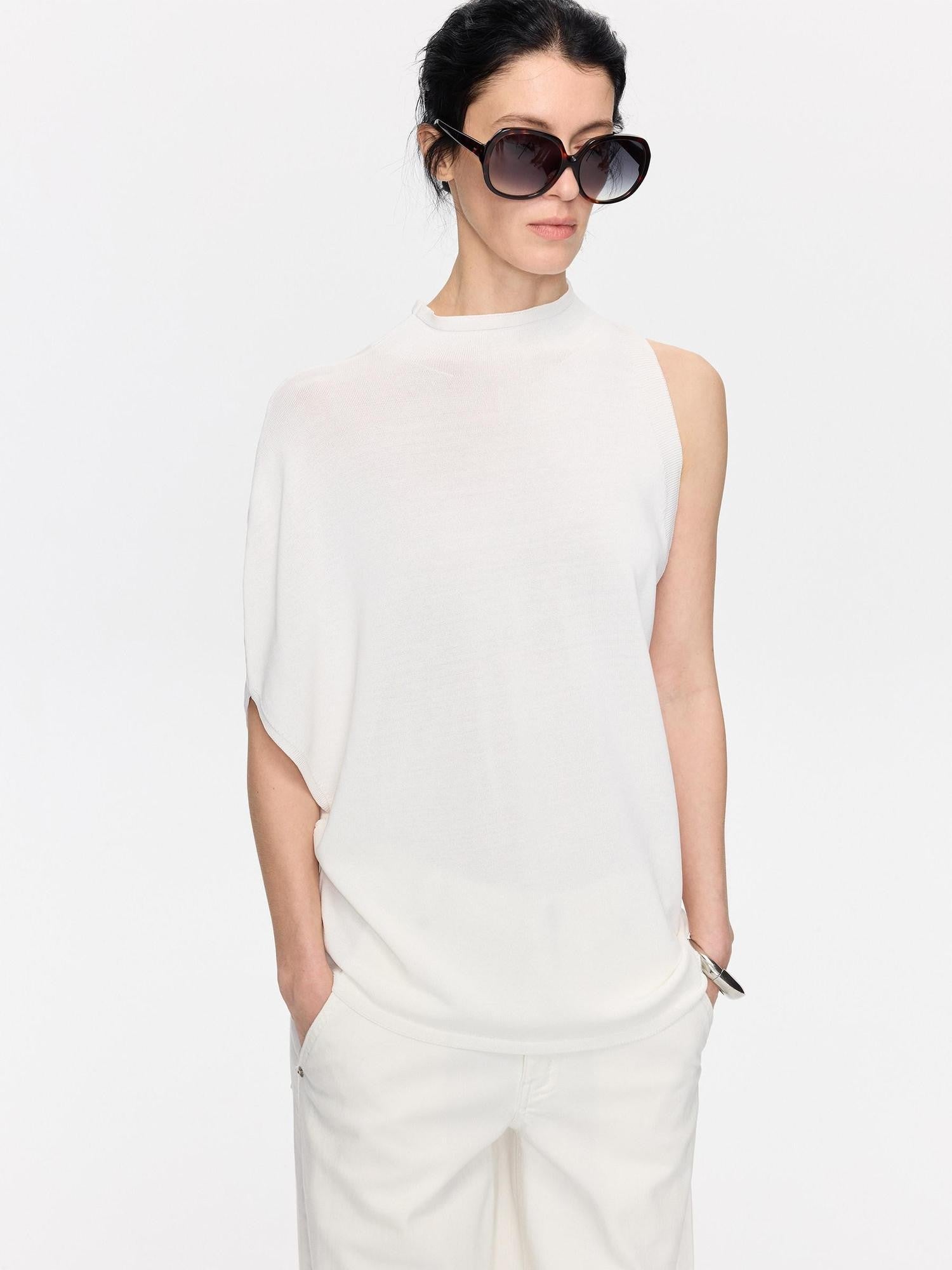 LYUOCHENG Irregular Anti Pilling Knit Batwing Women&