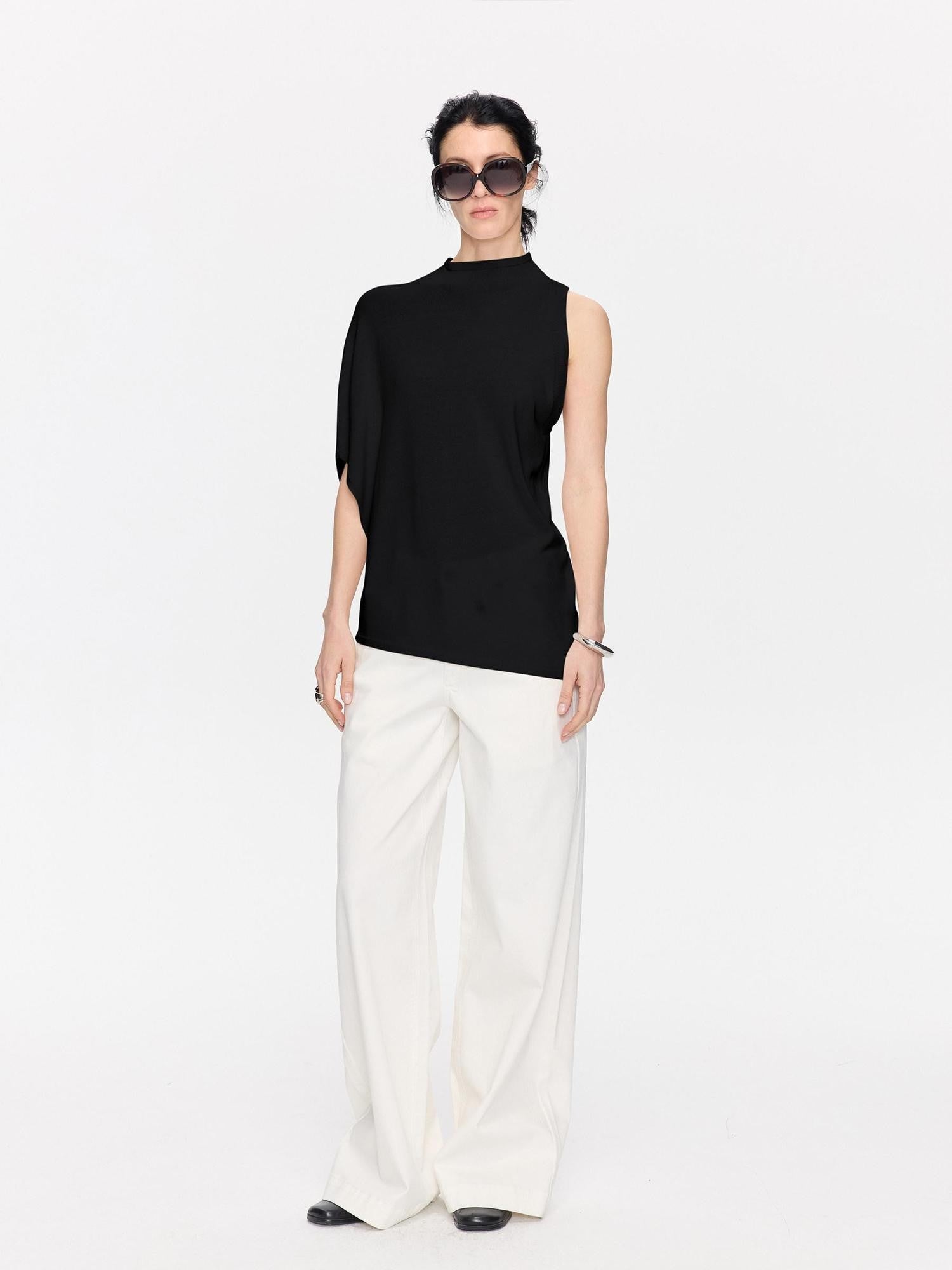 LYUOCHENG Irregular Anti Pilling Knit Batwing Women&