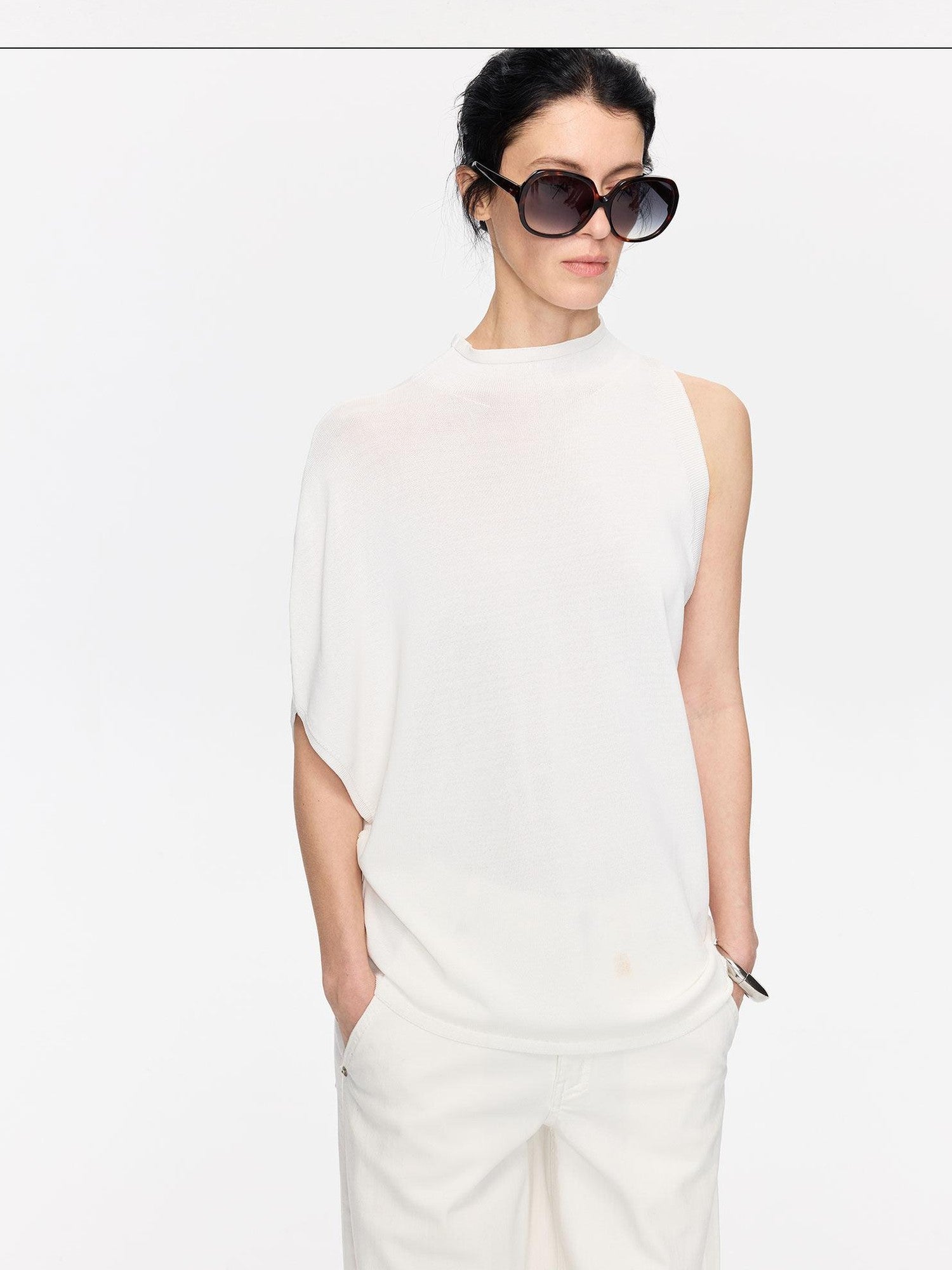 LYUOCHENG Irregular Anti Pilling Knit Batwing Women&