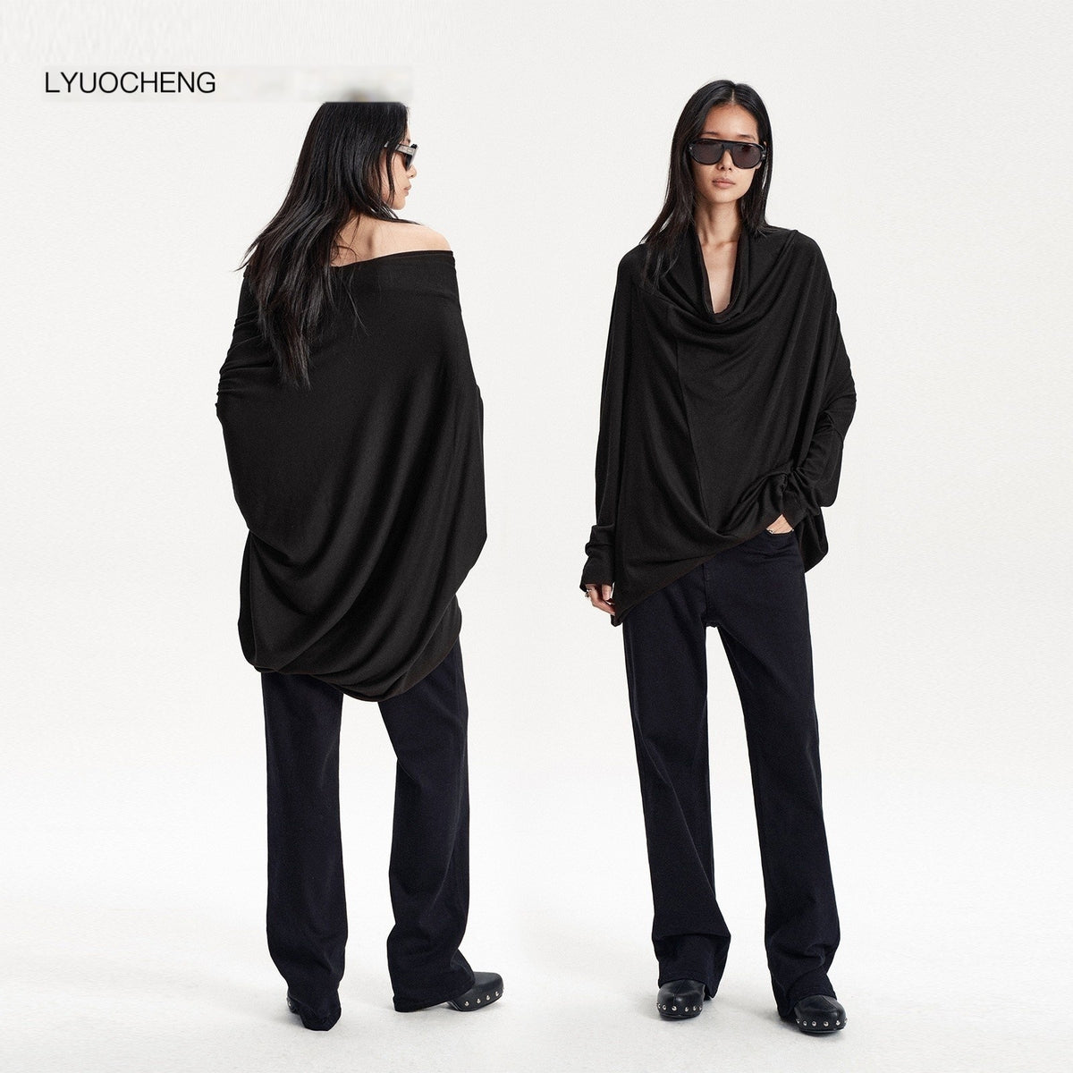 LYUOCHENG_Irregular_Draped_One_Shoulder_Women&