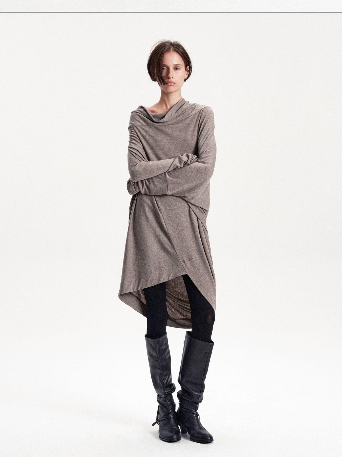 LYUOCHENG Irregular Draped One Shoulder Women&
