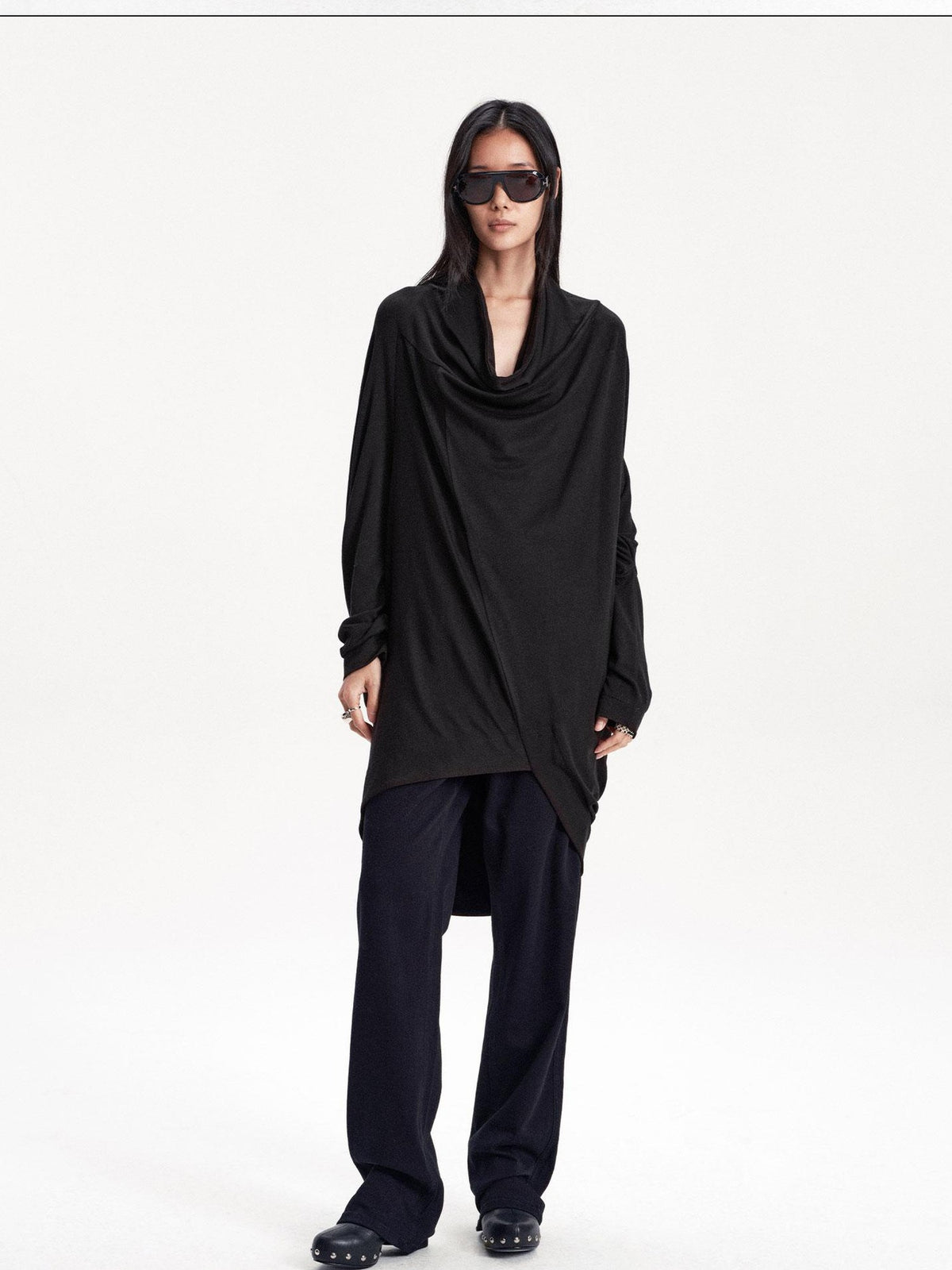 LYUOCHENG Irregular Draped One Shoulder Women&