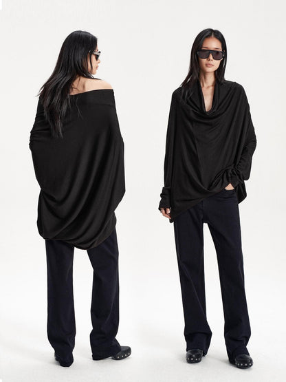 LYUOCHENG Irregular Draped One Shoulder Women&
