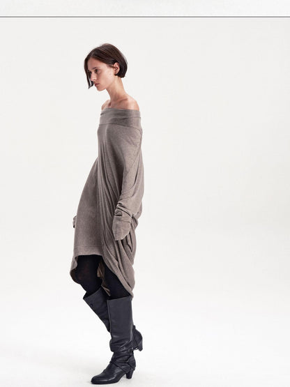 LYUOCHENG Irregular Draped One Shoulder Women&