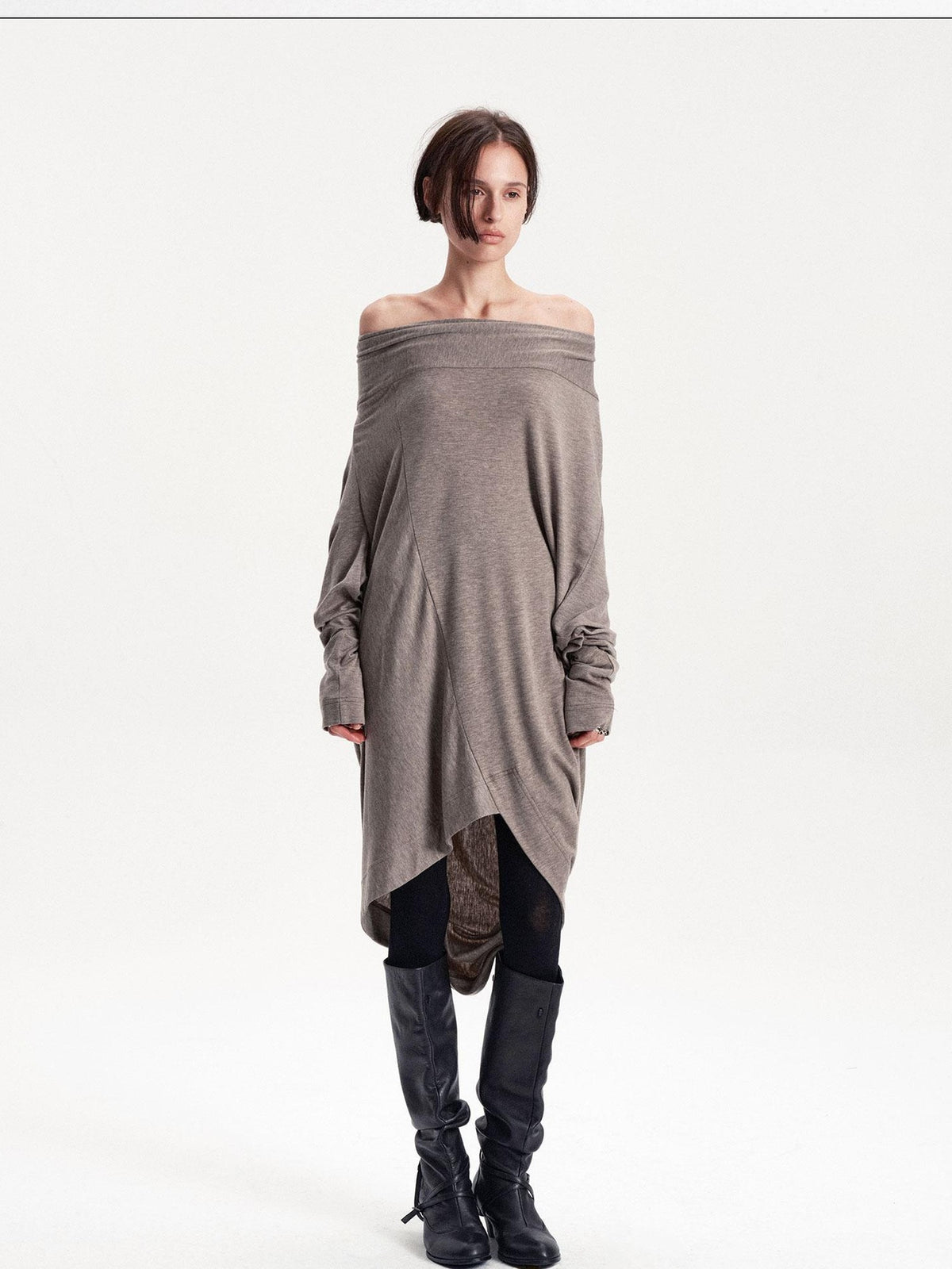 LYUOCHENG Irregular Draped One Shoulder Women&