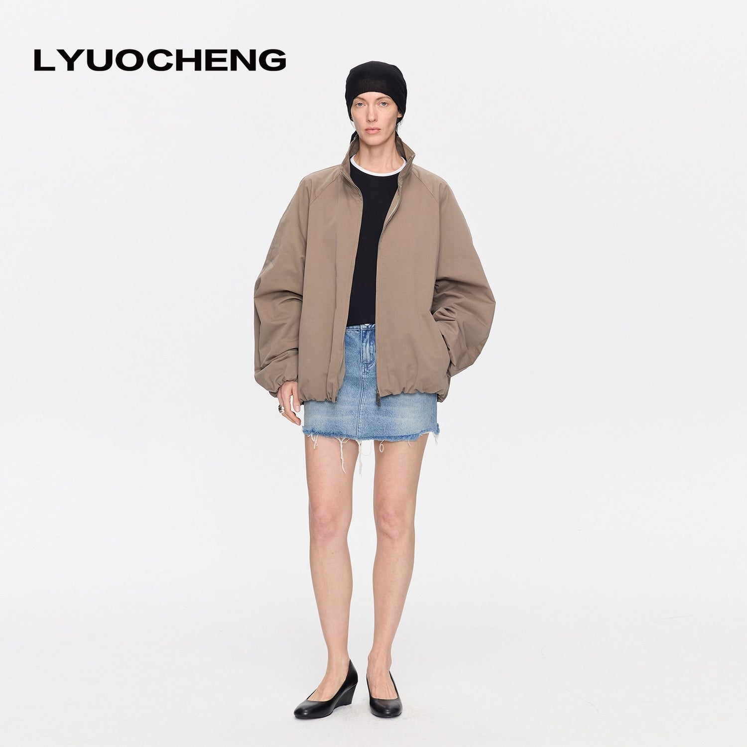 LYUOCHENG_Khaki_Boxy_Zippered_Women&