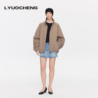 LYUOCHENG_Khaki_Boxy_Zippered_Women&
