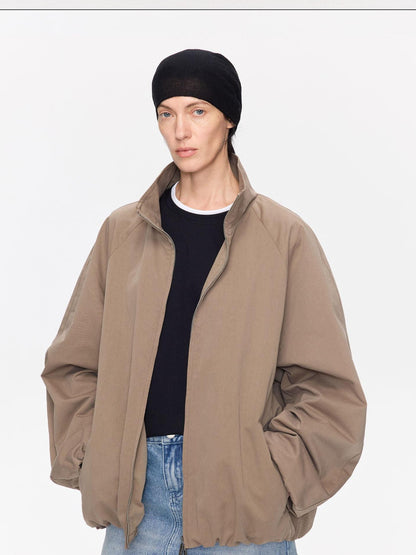 LYUOCHENG Khaki Boxy Zippered Women&