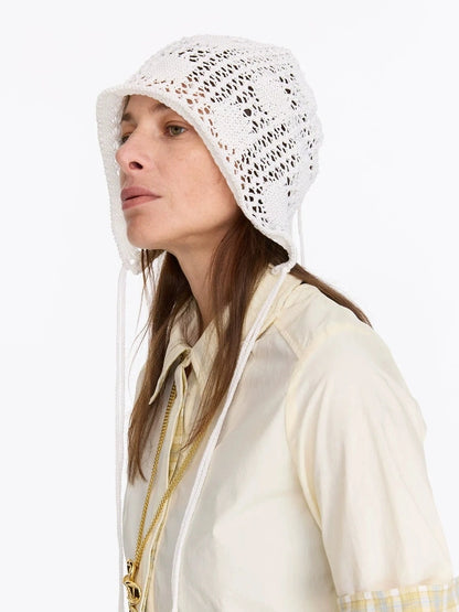 LYUOCHENG Knit Mesh Slouchy Beanie With Drawstring
