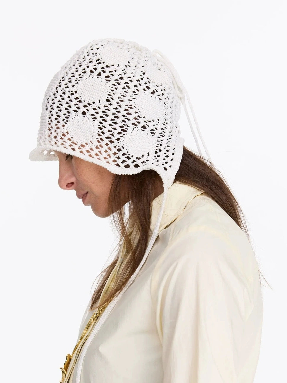 LYUOCHENG Knit Mesh Slouchy Beanie With Drawstring