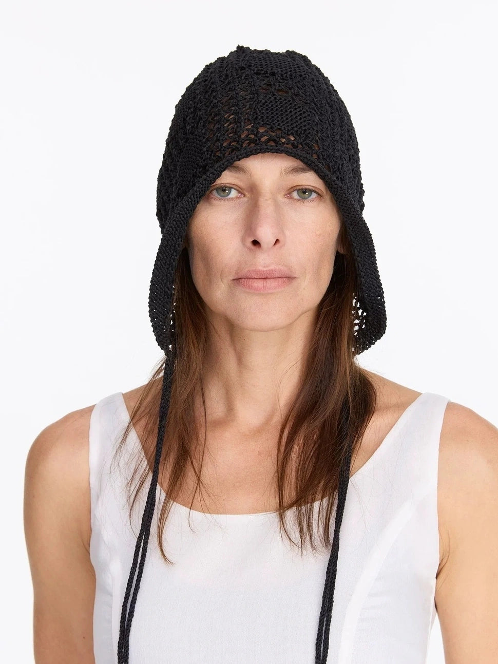 LYUOCHENG Knit Mesh Slouchy Beanie With Drawstring