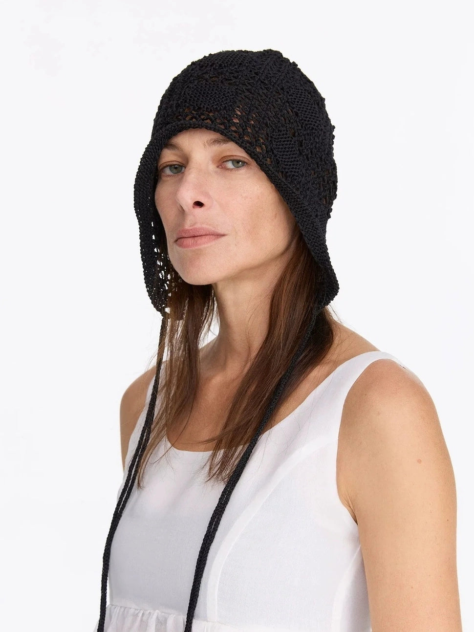 LYUOCHENG Knit Mesh Slouchy Beanie With Drawstring