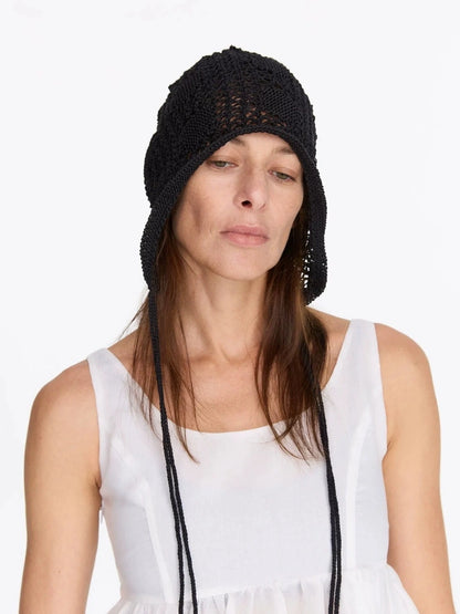 LYUOCHENG Knit Mesh Slouchy Beanie With Drawstring