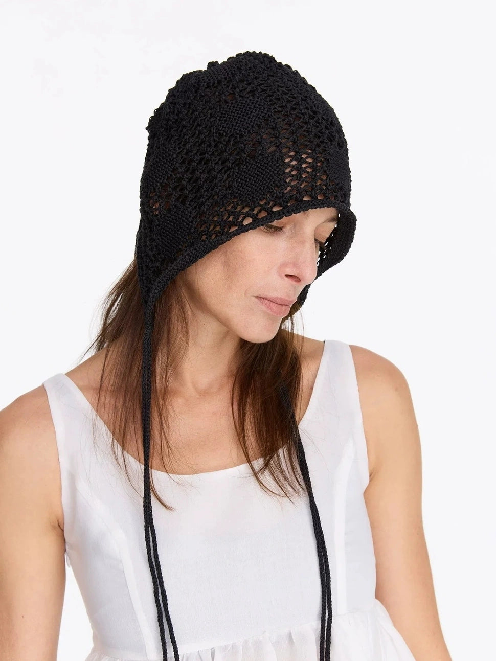 LYUOCHENG Knit Mesh Slouchy Beanie With Drawstring