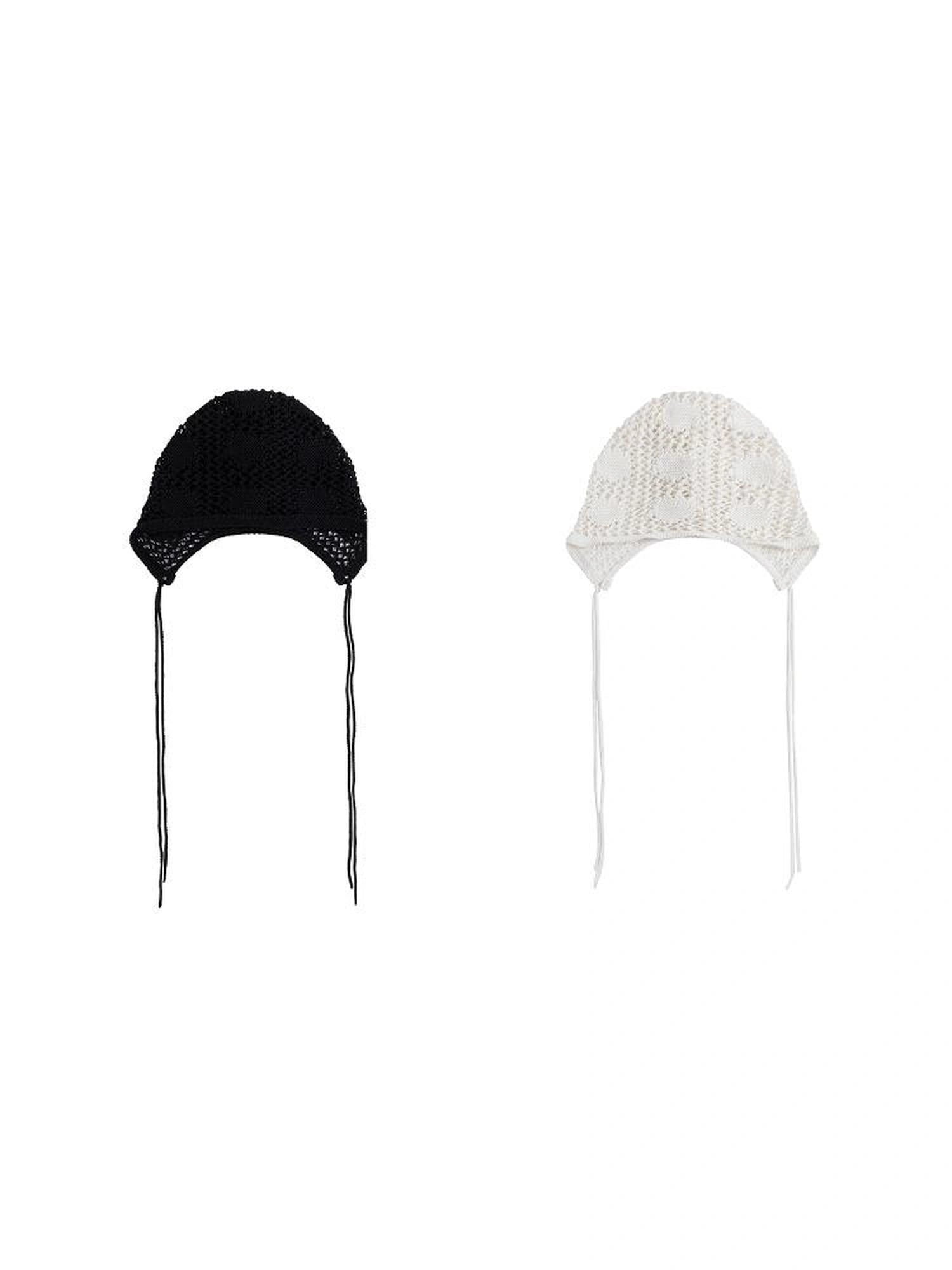 LYUOCHENG Knit Mesh Slouchy Beanie With Drawstring
