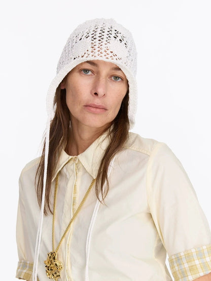 LYUOCHENG Knit Mesh Slouchy Beanie With Drawstring