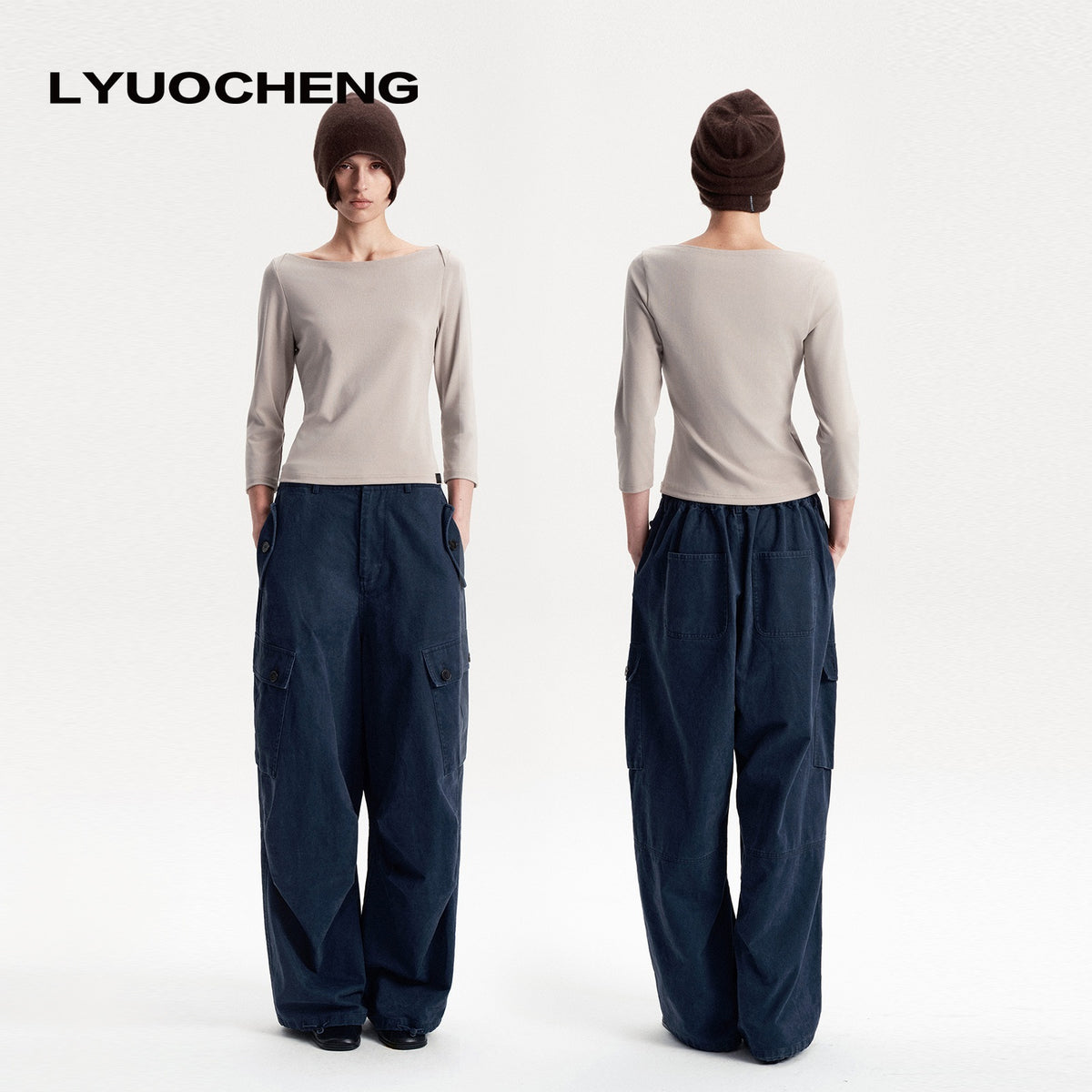 LYUOCHENG_Knitted_Boat_Neck_Solid_Color_Slim_Fit_Women&