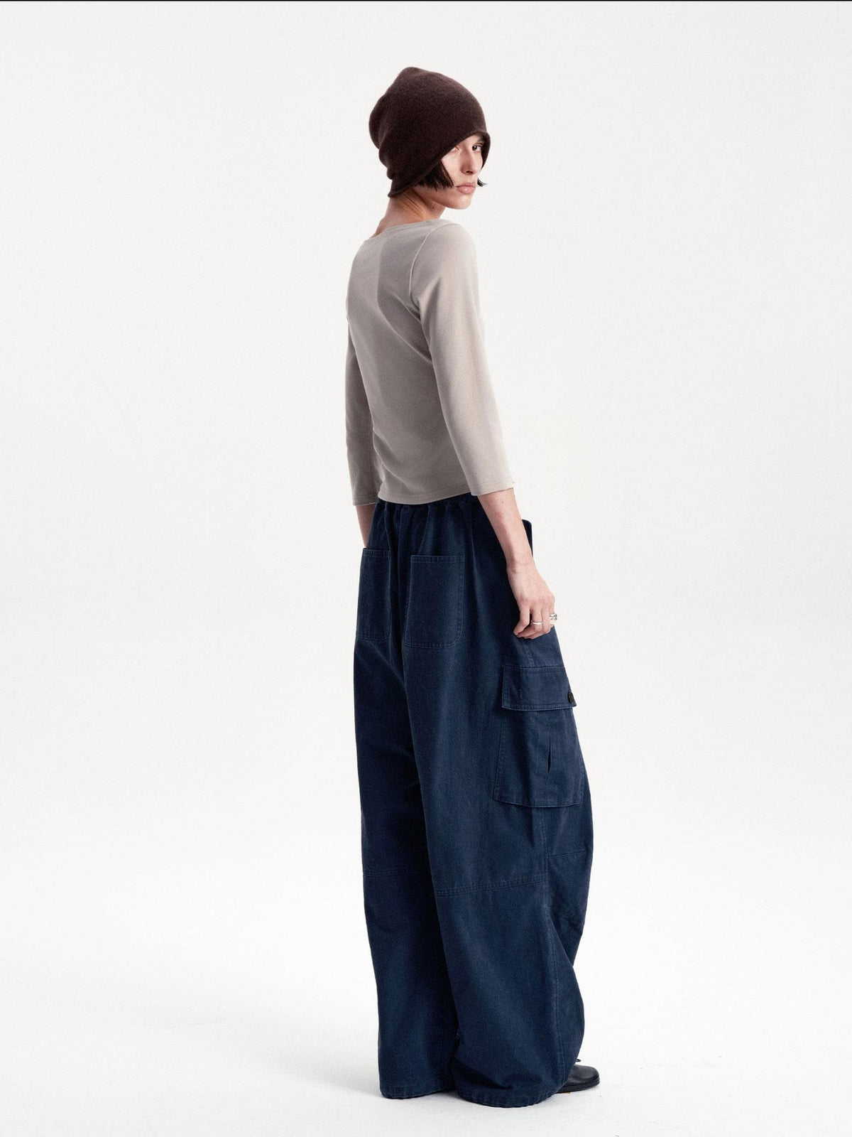 LYUOCHENG Knitted Boat Neck Solid Color Slim Fit Women&