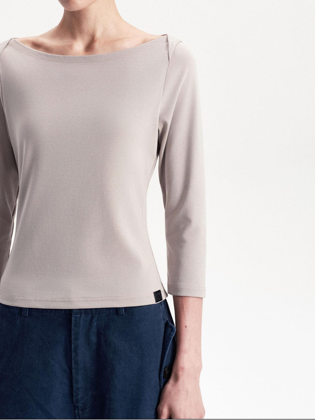 LYUOCHENG Knitted Boat Neck Solid Color Slim Fit Women&