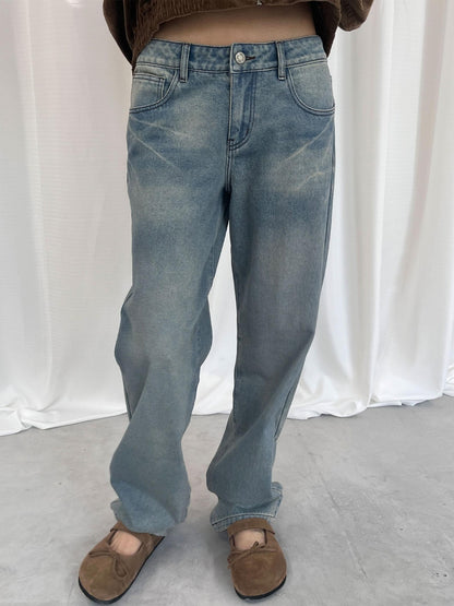 LYUOCHENG Light Blue Washed High Waist Women&