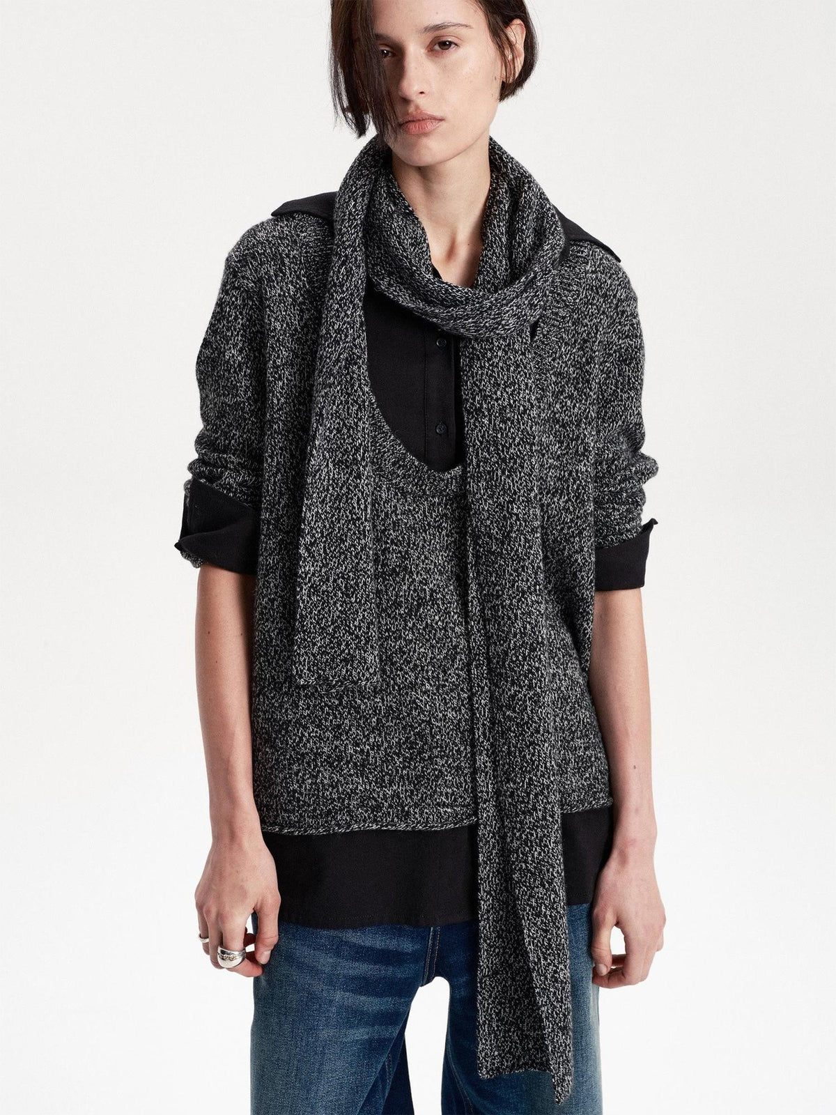 LYUOCHENG Long Rectangular Solid Wool Blend Women&