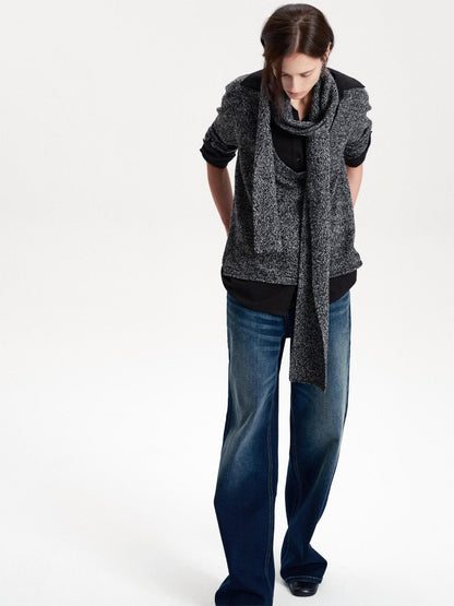 LYUOCHENG Long Rectangular Solid Wool Blend Women&