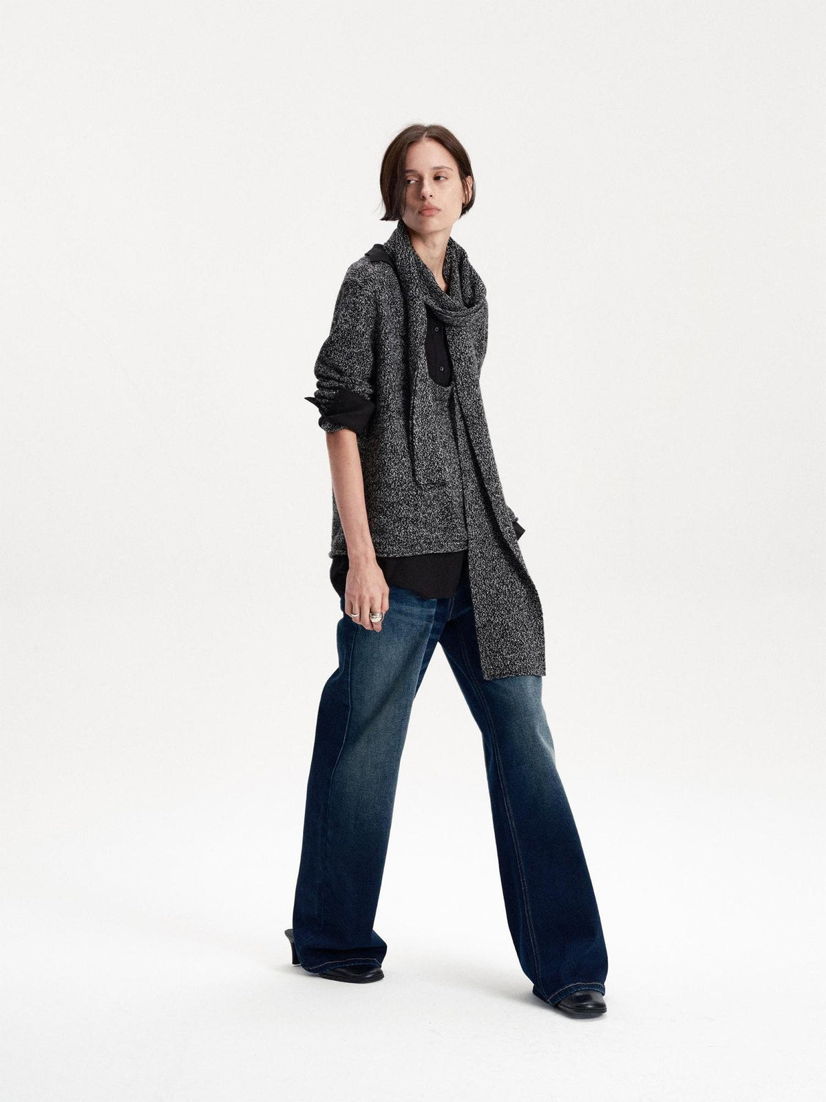LYUOCHENG Long Rectangular Solid Wool Blend Women&