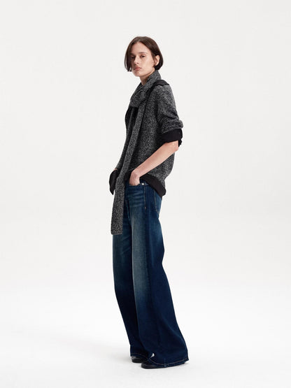 LYUOCHENG Long Rectangular Solid Wool Blend Women&