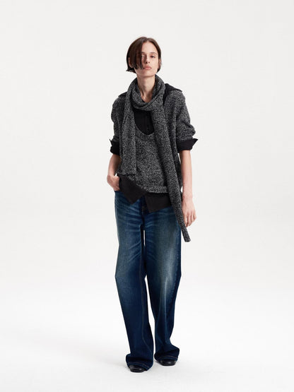 LYUOCHENG Long Rectangular Solid Wool Blend Women&