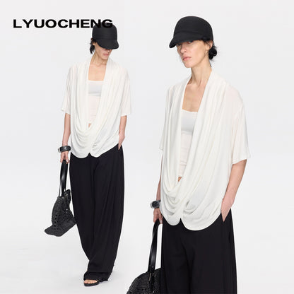 LYUOCHENG_Loose_Irregular_Draped_Neck_Two_Piece_Women&