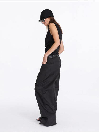 LYUOCHENG Loose Low Crotch Wide Leg Trousers