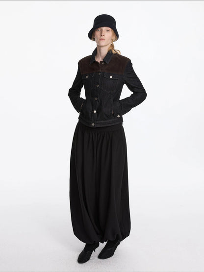 LYUOCHENG Loose Pleated Balloon Pants With Elastic Cuffs