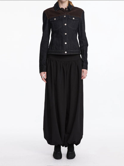 LYUOCHENG Loose Pleated Balloon Pants With Elastic Cuffs