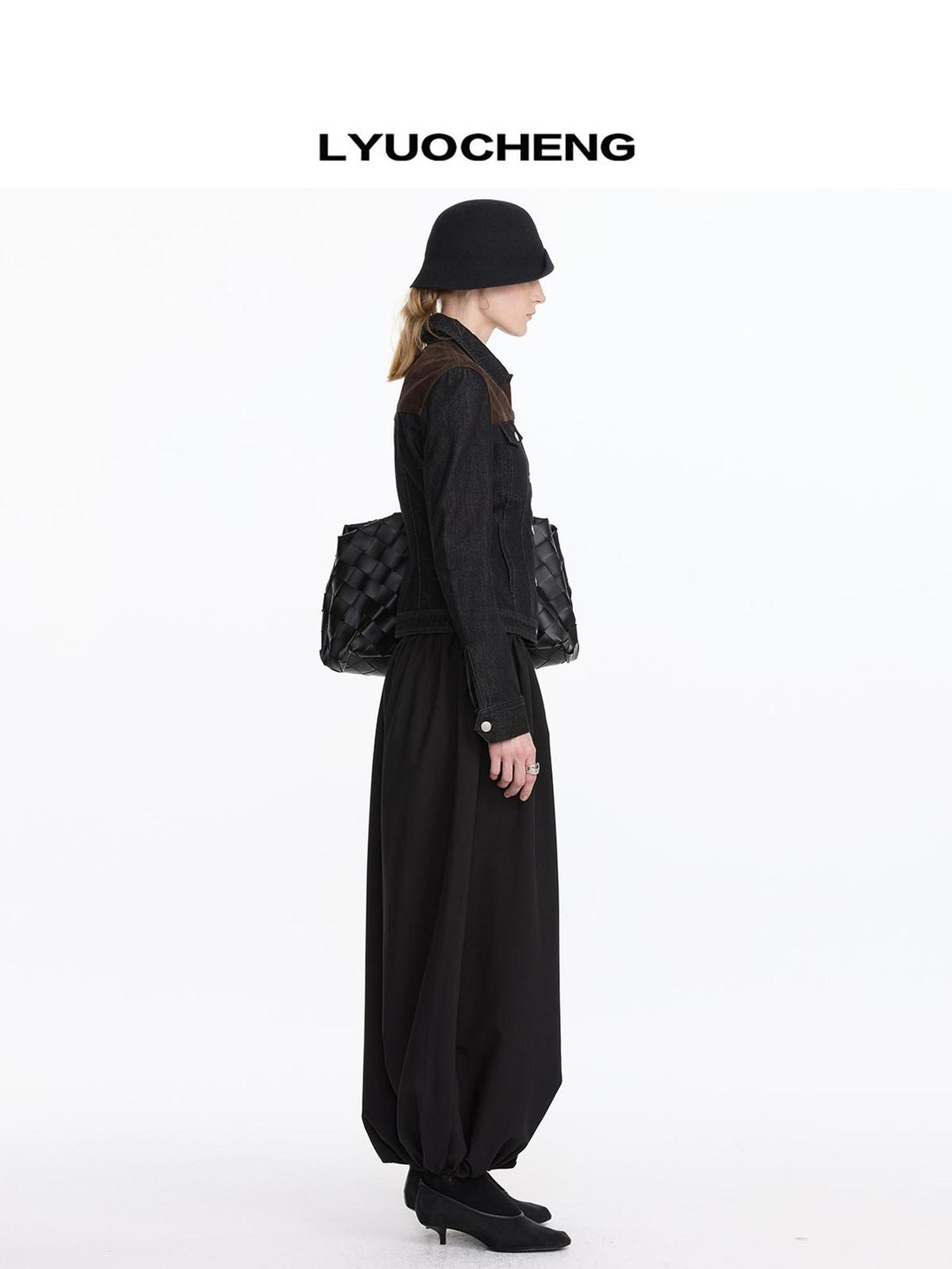 LYUOCHENG Loose Pleated Balloon Pants With Elastic Cuffs