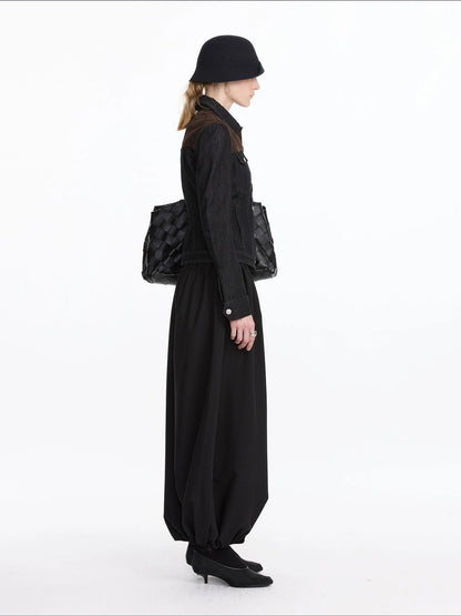 LYUOCHENG Loose Pleated Balloon Pants With Elastic Cuffs