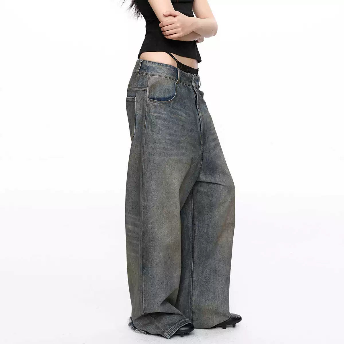 LYUOCHENG_Low_Rise_Distressed_Wide_Leg_Jeans_With_Frayed_Hem_MISSTT