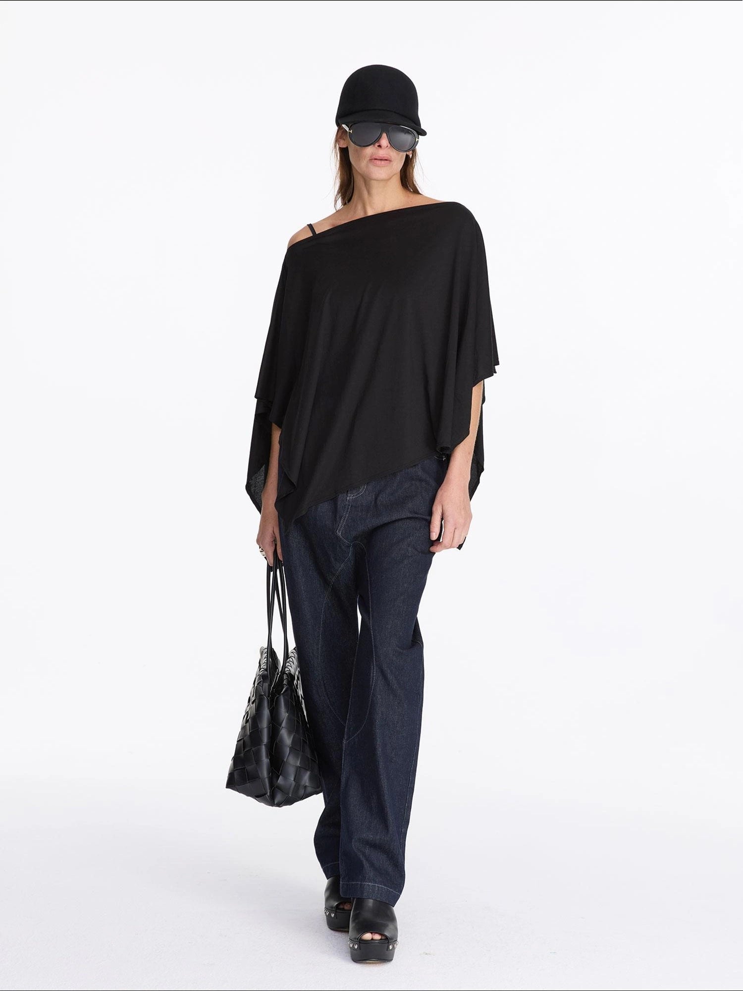 LYUOCHENG Low Rise Raw Denim Baggy Jeans With Dropped Crotch