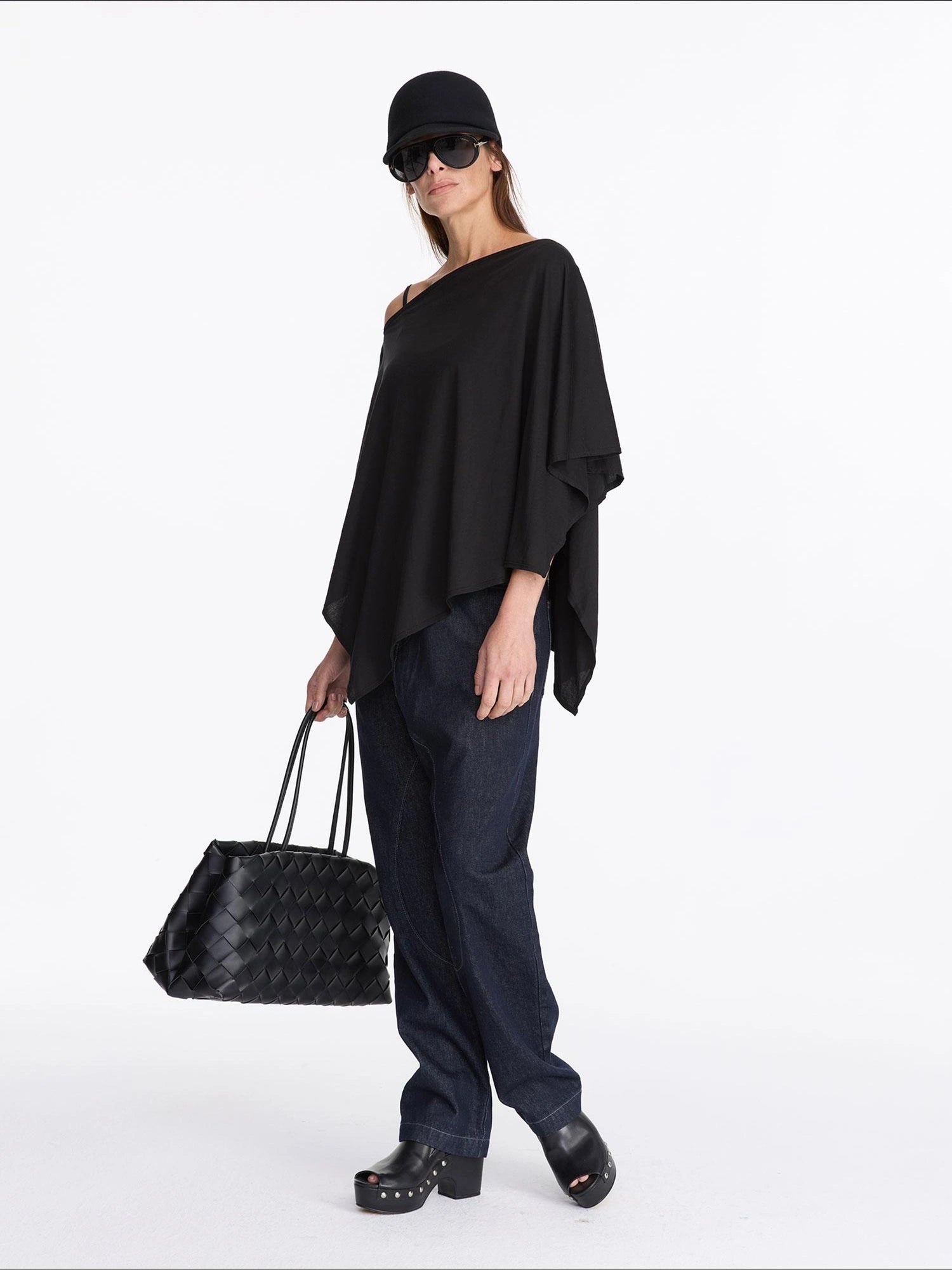 LYUOCHENG Low Rise Raw Denim Baggy Jeans With Dropped Crotch