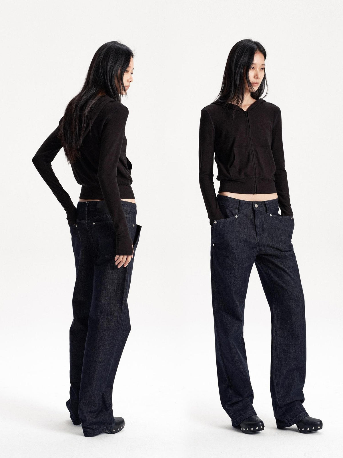 LYUOCHENG Low Waist Pocket Cotton Women&