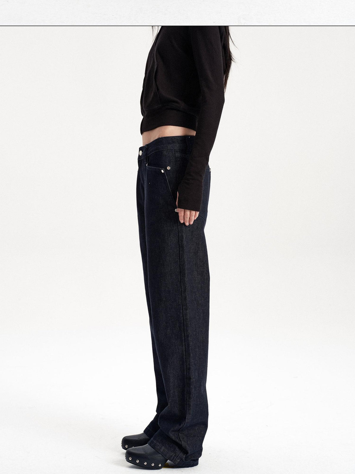 LYUOCHENG Low Waist Pocket Cotton Women&
