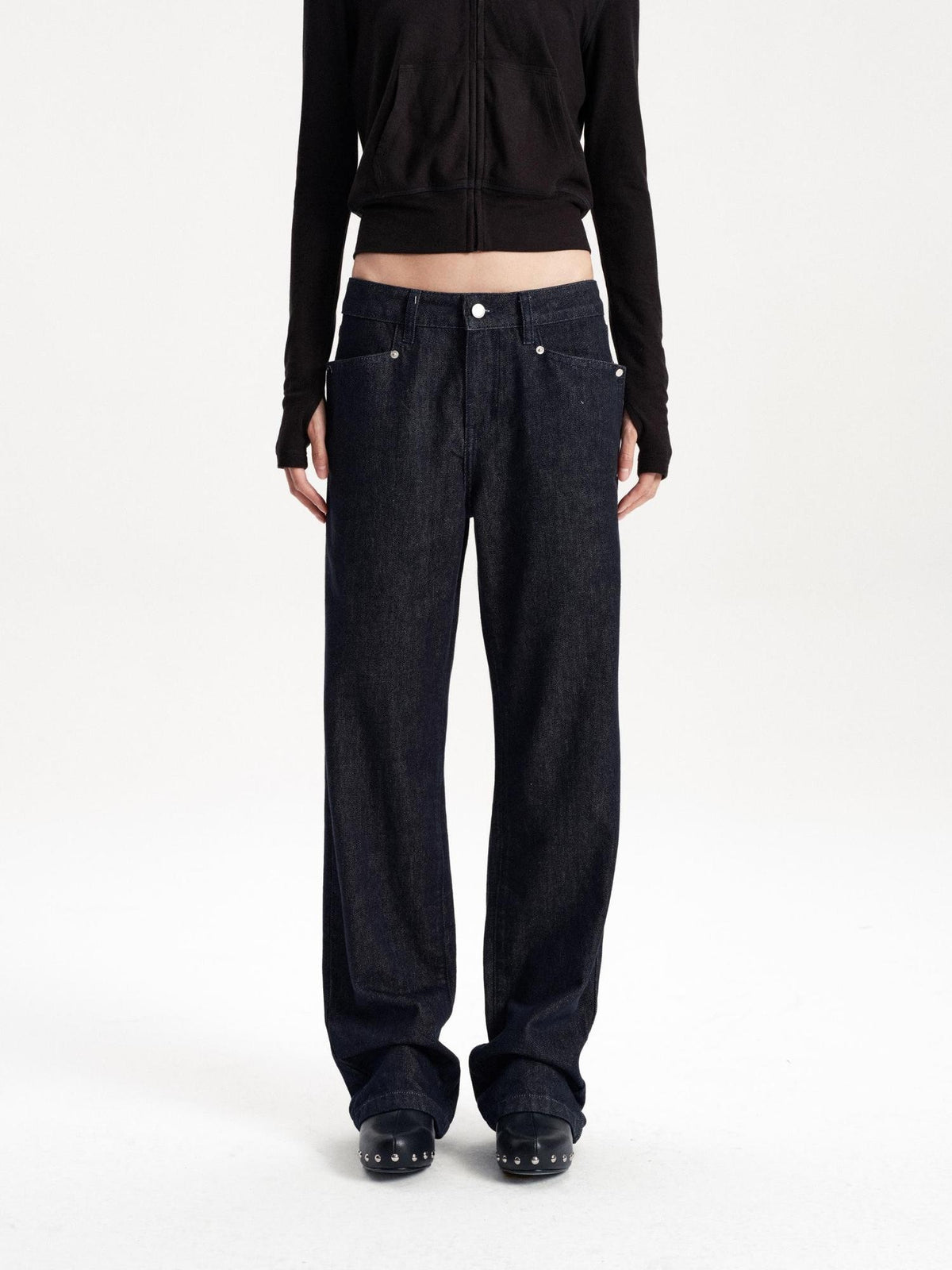 LYUOCHENG Low Waist Pocket Cotton Women&